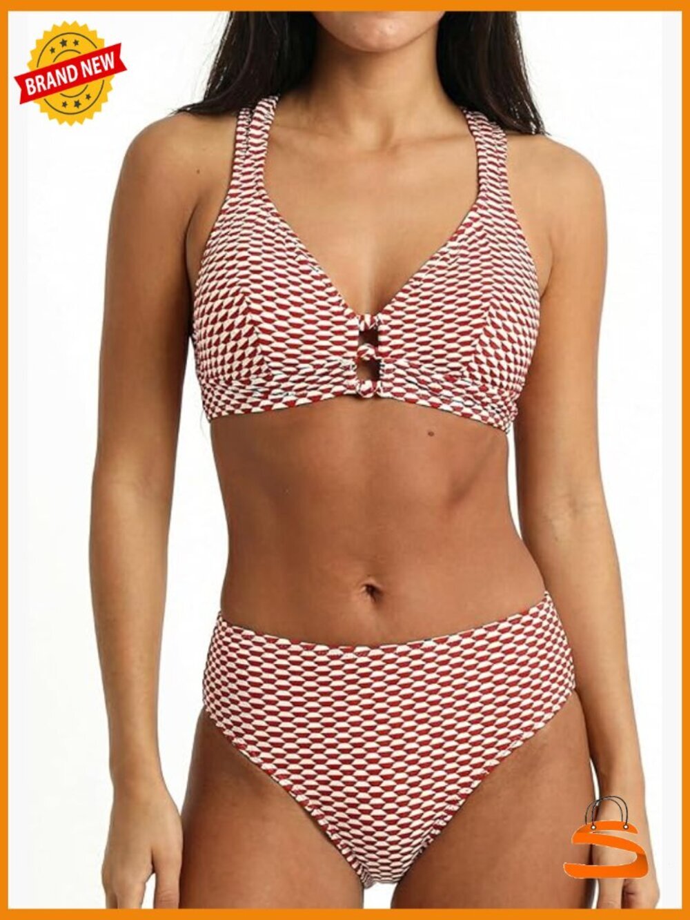 Textured Crisscross Bikini Set Cutout Two Piece Swim